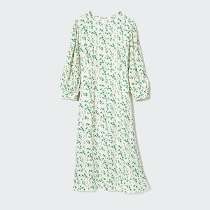 Uniqlo New Printed 3/4 Sleeve Flare Dress Size S